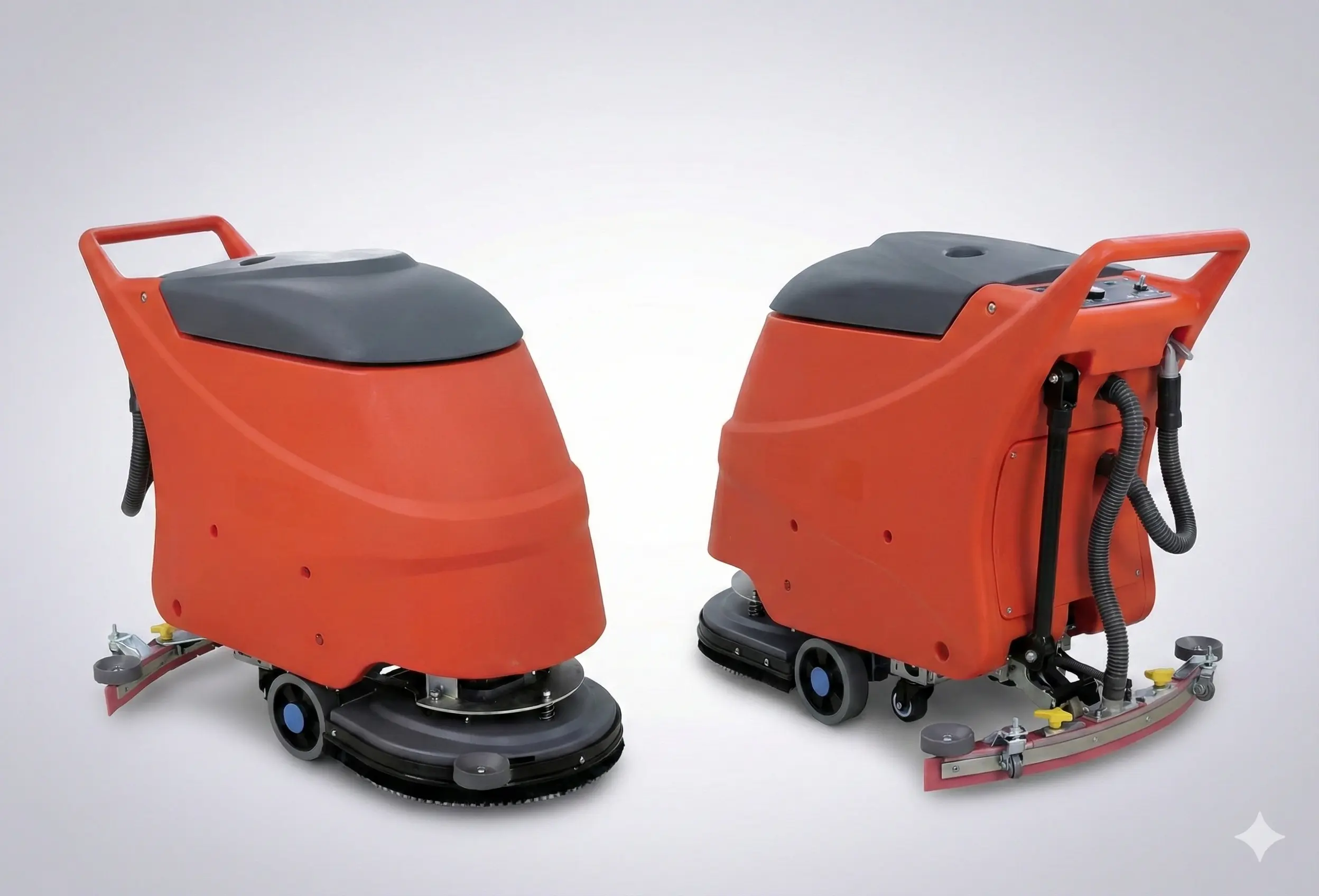Walk-behind floor scrubber